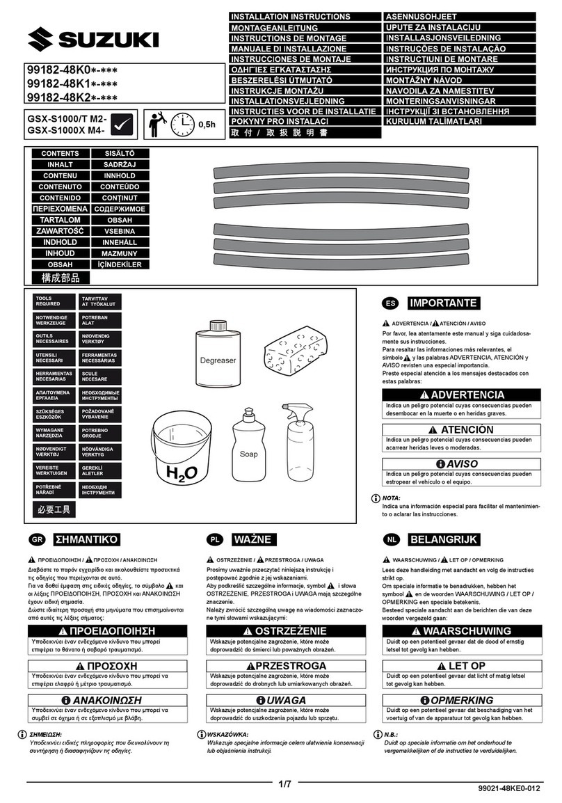 Suzuki 99182-48K0 Series installation instructions Suzuki 99182-48K0 Series installation instructions