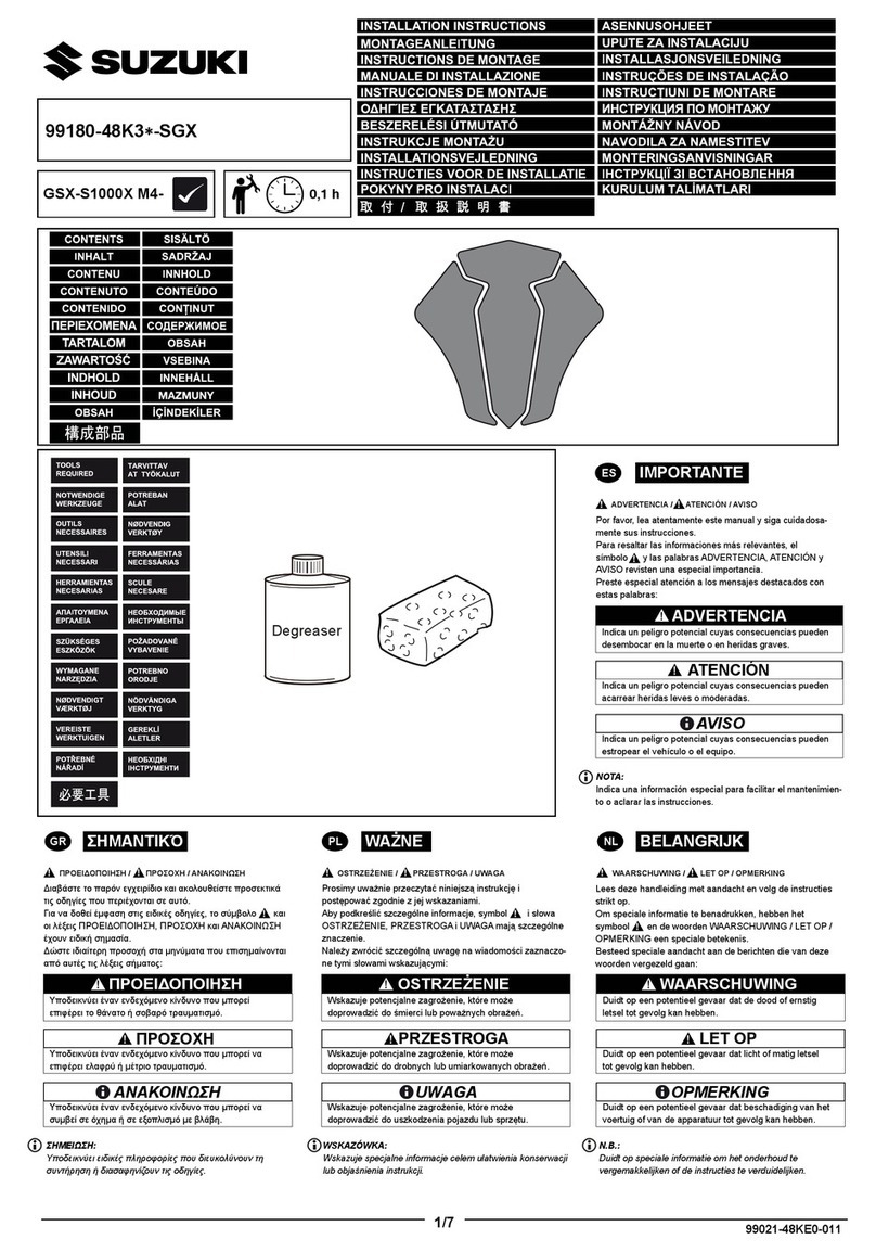 Suzuki 99180-48K3 SGX Series installation instructions