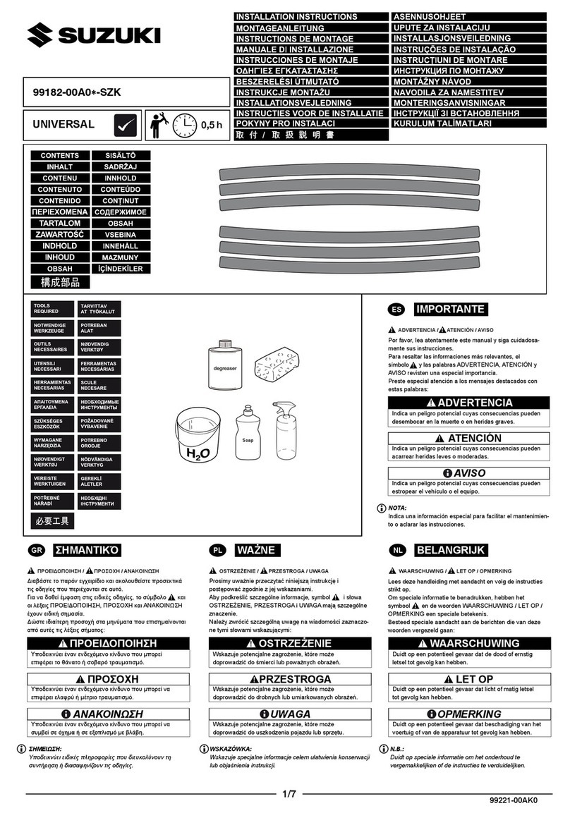 Suzuki 99182-00A0 SZK Series installation instructions