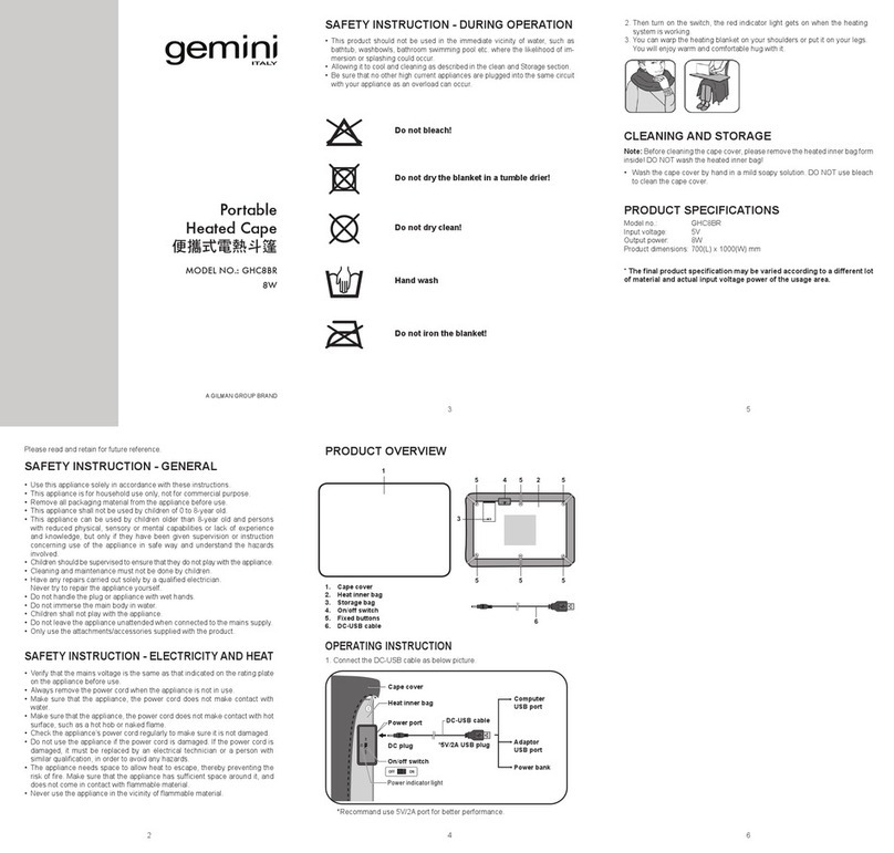 GILMAN gemini GHC8BR User manual