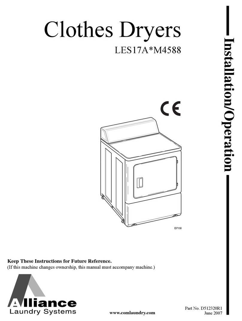 Alliance Laundry Systems LES17A*M4588 Installation & operation
