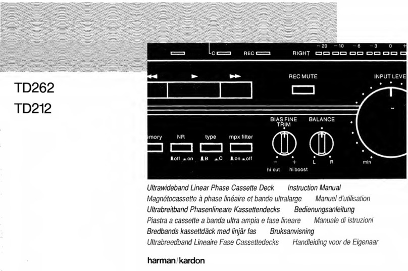 Harman Kardon TD262 User manual Harman Kardon TD262 User manual