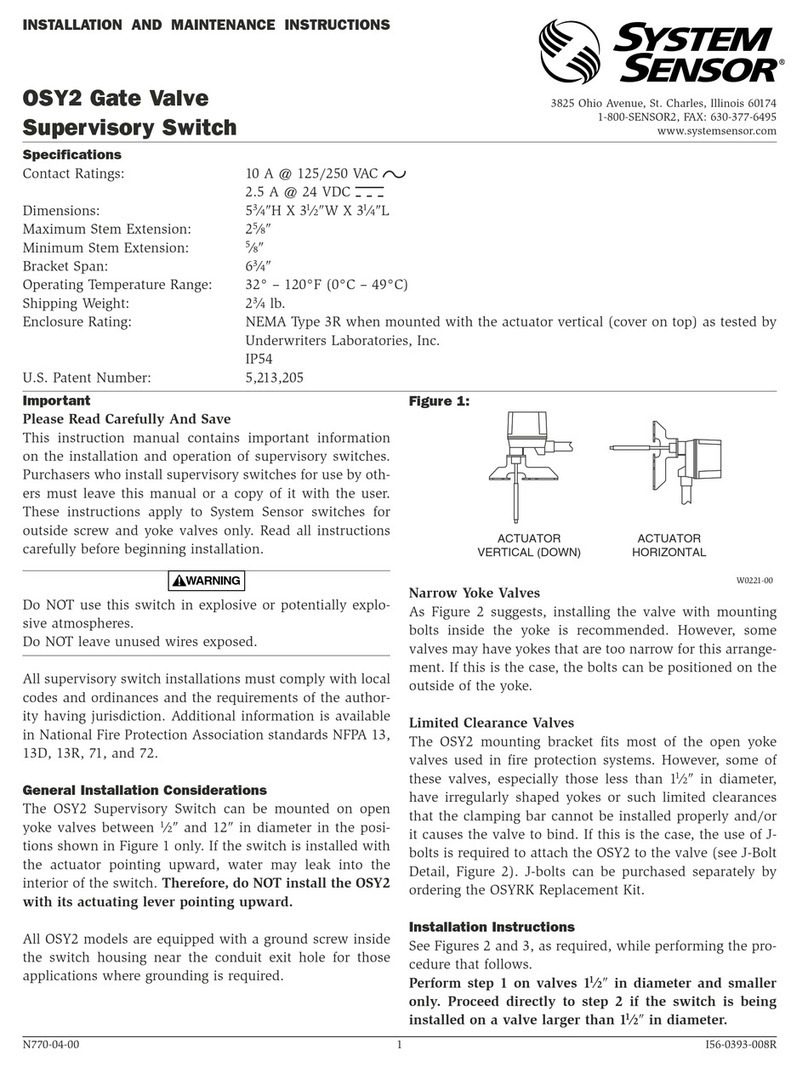 System Sensor OSY2 User manual