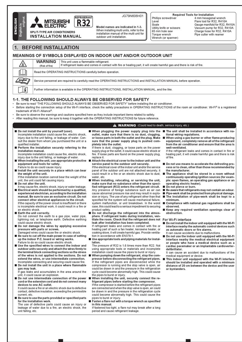 Mitsubishi Electric MSZ-HR25VF User manual Mitsubishi Electric MSZ-HR25VF User manual