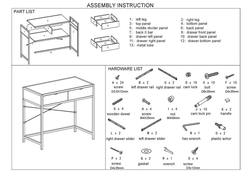 Baxton Studio Grayer NL2020510 User manual