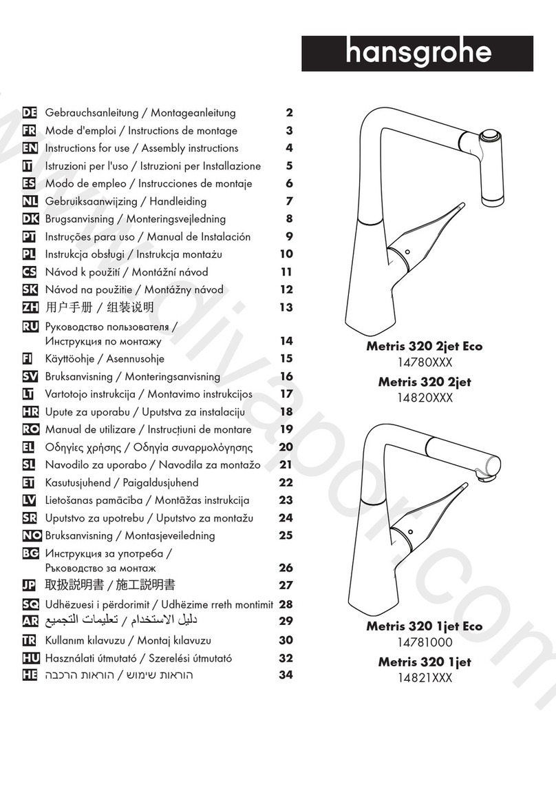 Hans Grohe Metris 320 2jet Eco Instructions for use/assembly instructions Hans Grohe Metris 320 2jet Eco Instructions for use/assembly instructions