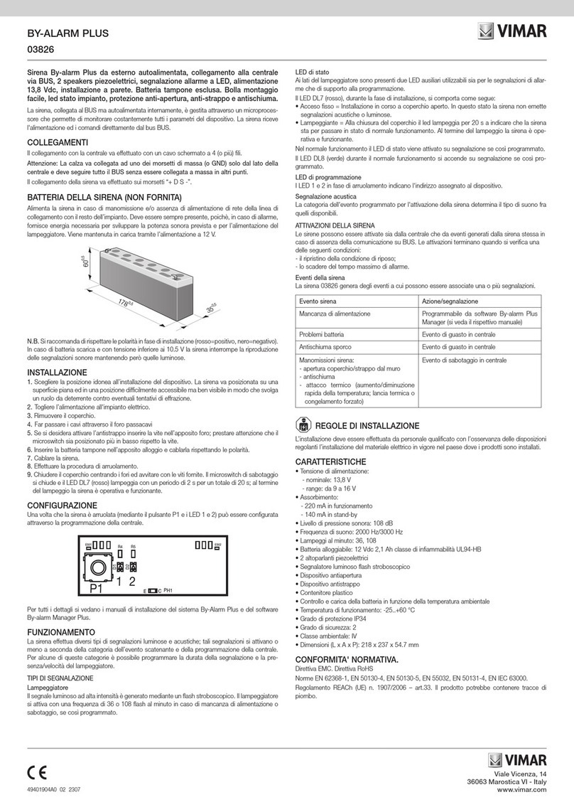 Vimar BY-ALARM PLUS manual