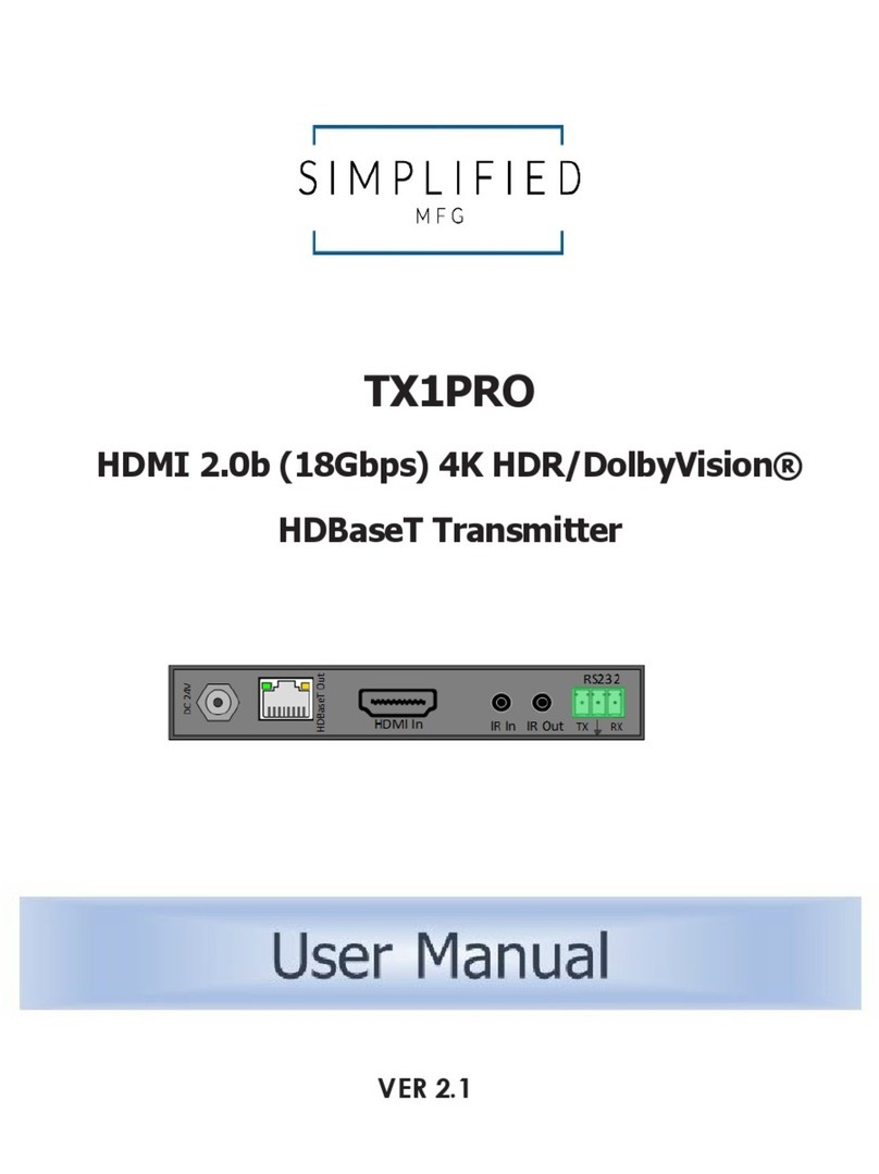 Simplified MFG TX1PRO user manual