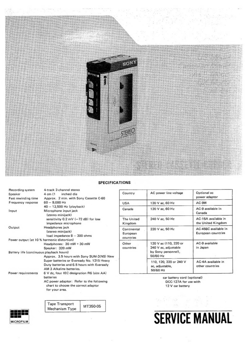 Sony TCS-350 User manual