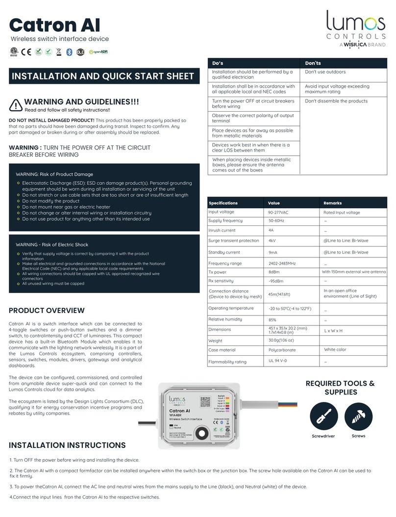 WiSilica lumos controls Catron AI manual
