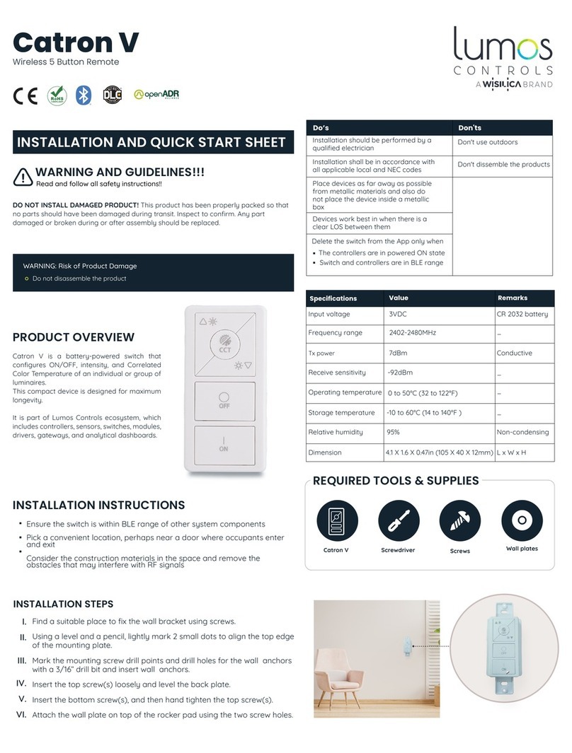 WiSilica lumos controls Catron V User manual