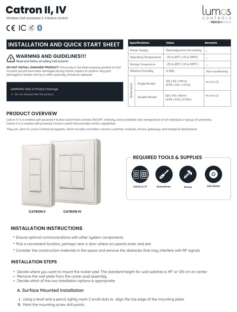WiSilica lumos controls CATRON II Installation and quick start guide