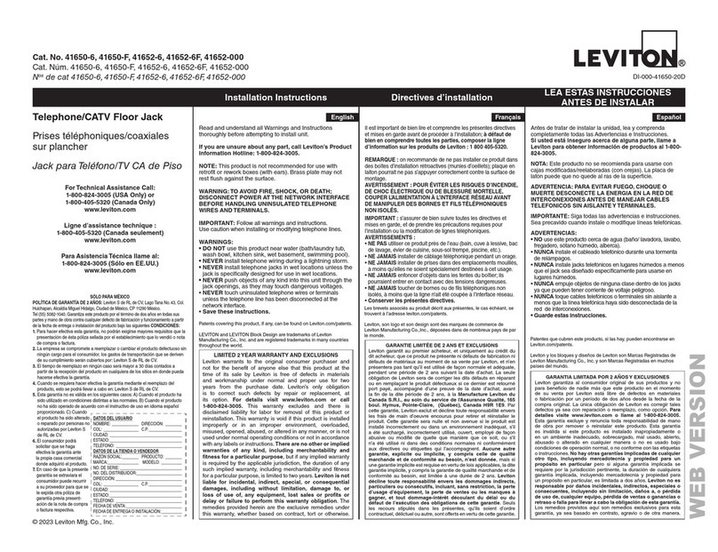 Leviton 41650-6 installation instructions