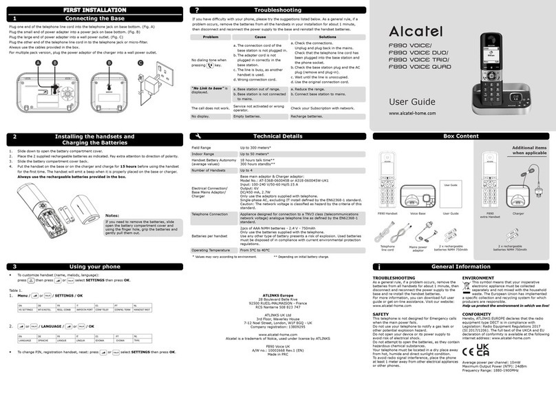 Alcatel F890 Voice User manual