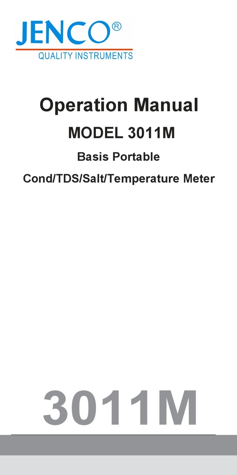 JENCO 3011M Operation manual