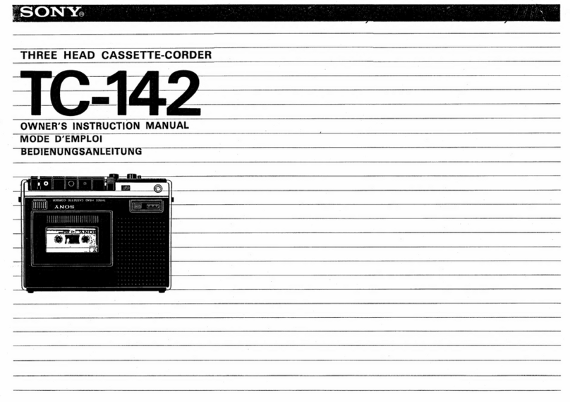 Sony TC-142 Setup guide
