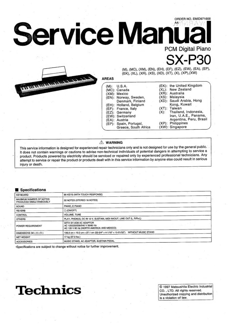 Technics SXP30 - ELECTRONIC PIANO User manual Technics SXP30 - ELECTRONIC PIANO User manual