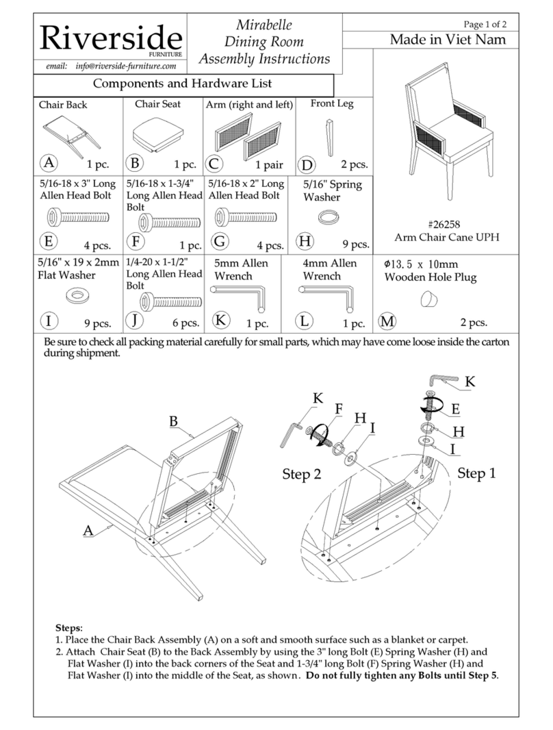 Riverside Furniture Mirabelle Dining Room Assembly instructions
