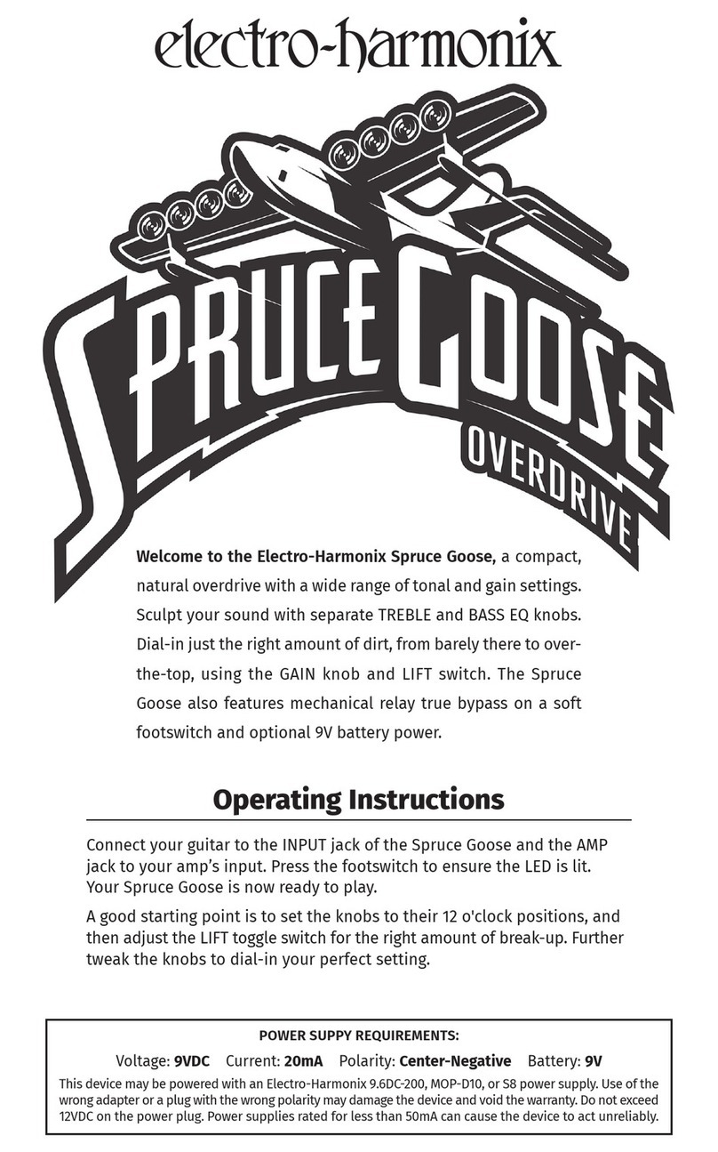 Electro-Harmonix SPRUCE GOOSE OVERDRIVE User manual Electro-Harmonix SPRUCE GOOSE OVERDRIVE User manual