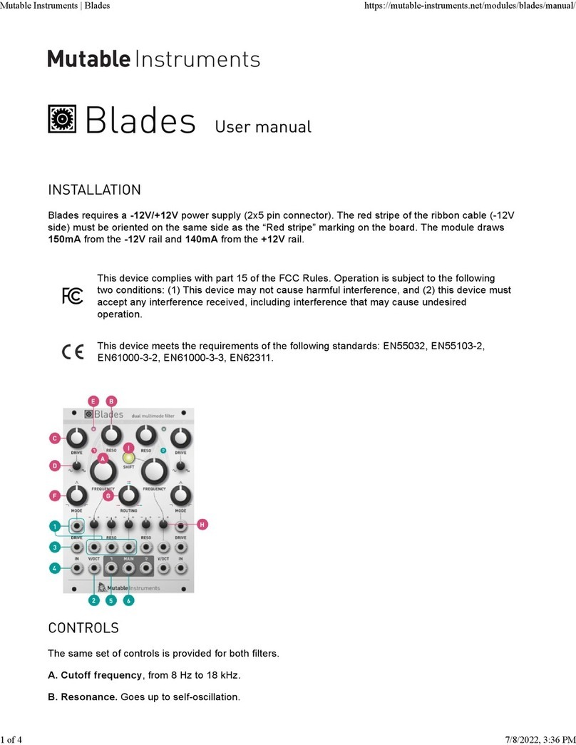 Mutable Instruments Blades user manual Mutable Instruments Blades user manual
