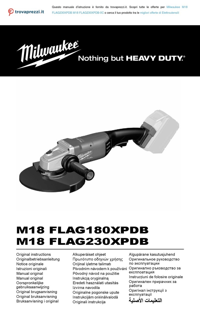 Milwaukee M18 FLAG230XPDB-0C User manual