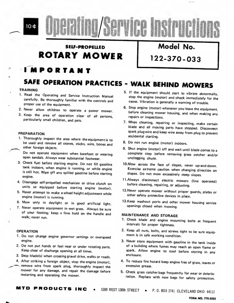 MTD 122-370-033 User manual