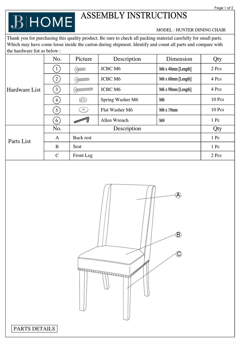 JB HOME HUNTER Assembly instructions