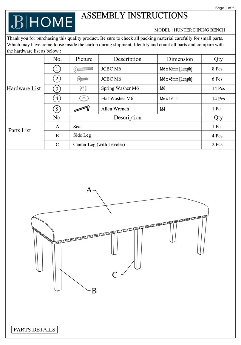 JB HOME HUNTER Assembly instructions