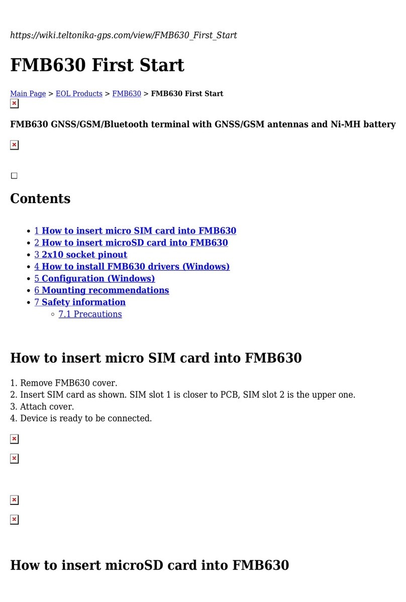 Teltonika FMB630 First start-up quick start guide