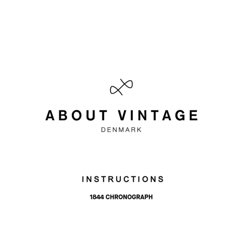 Vintage 1844 CHRONOGRAPH instructions