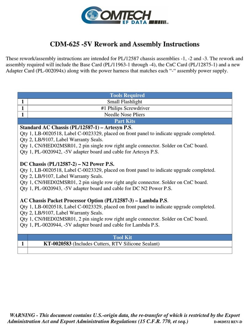Comtech EF Data CDM-625 -5V Assembly instructions
