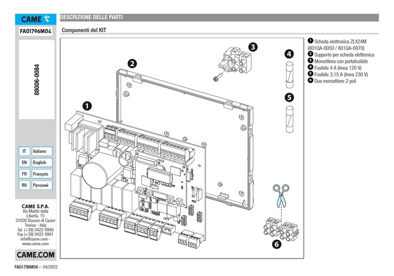 CAME ZLX24MA User manual