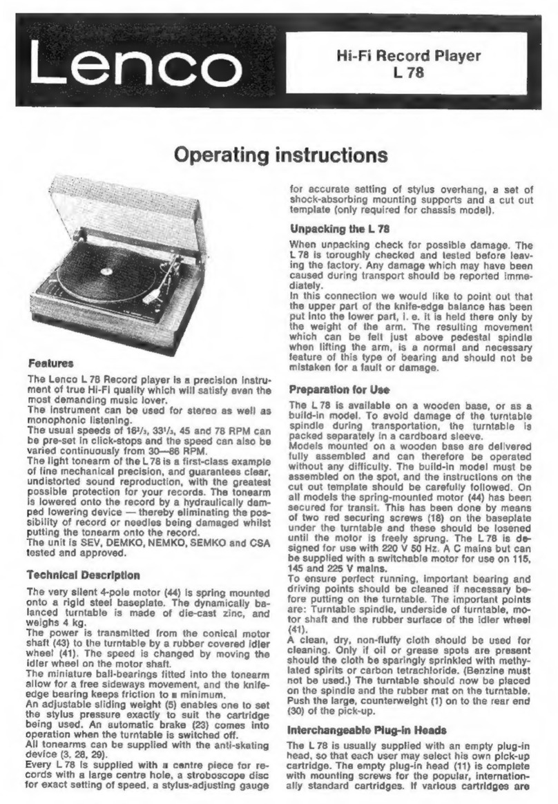 LENCO L-78 User manual