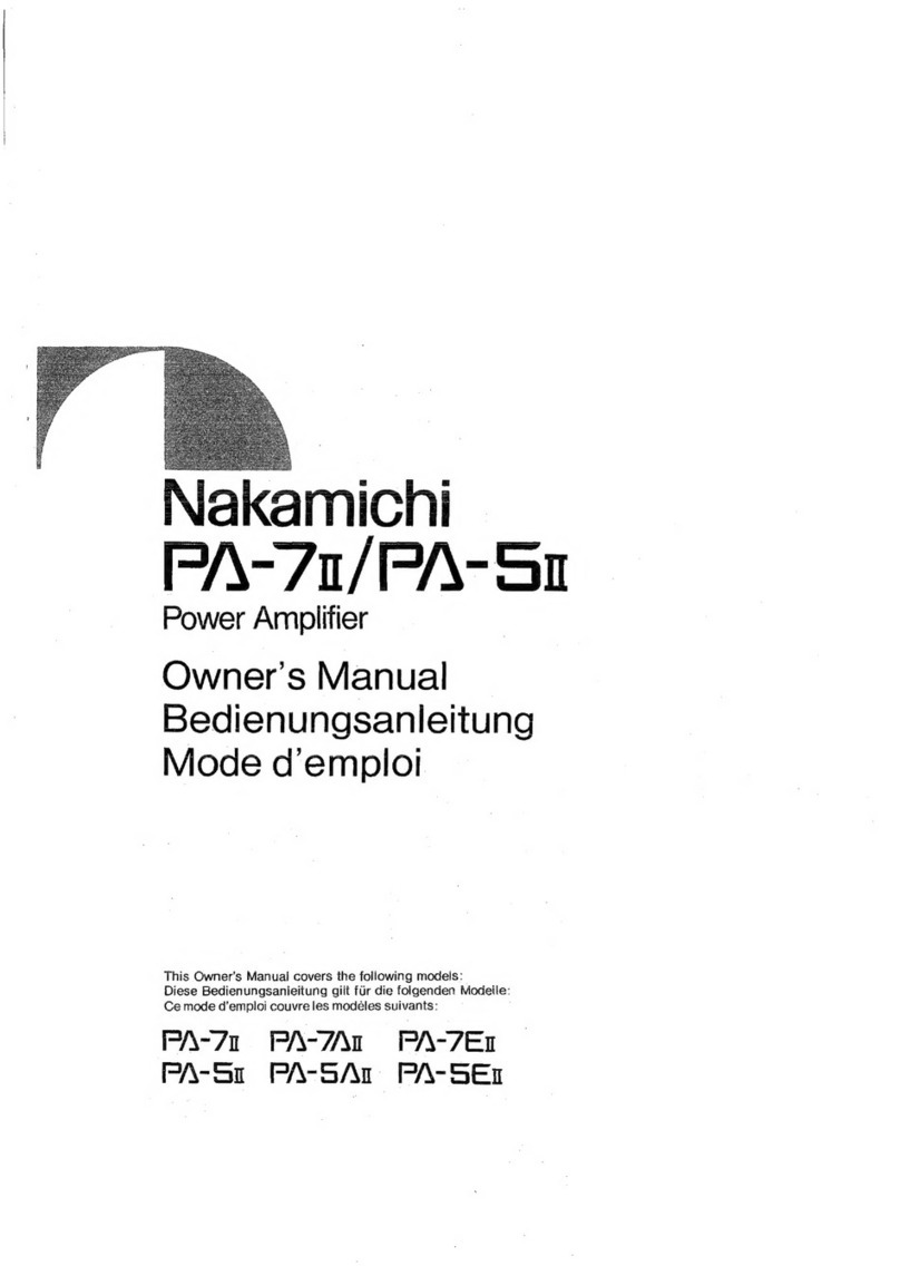 Nakamichi PA-7II User manual