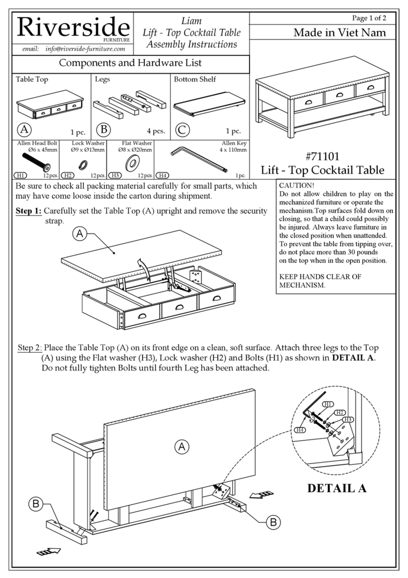 Riverside Furniture Liam 71101 manual Riverside Furniture Liam 71101 manual