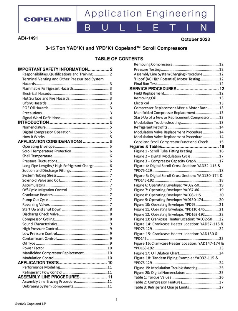 Copeland YAD K1 Series manual