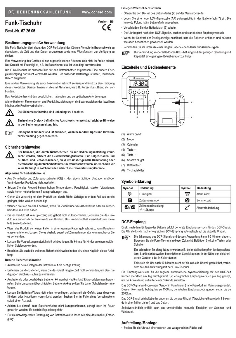 Conrad 67 26 05 operating instructions