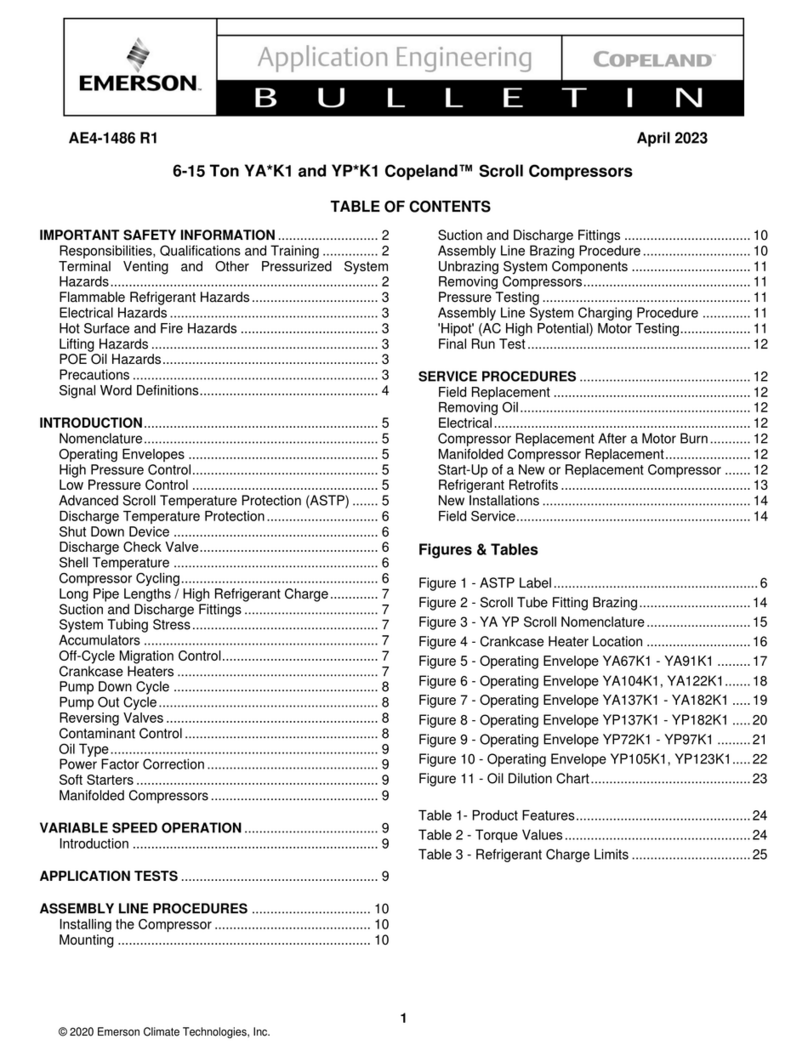 Emerson Copeland YA K1 Series User manual
