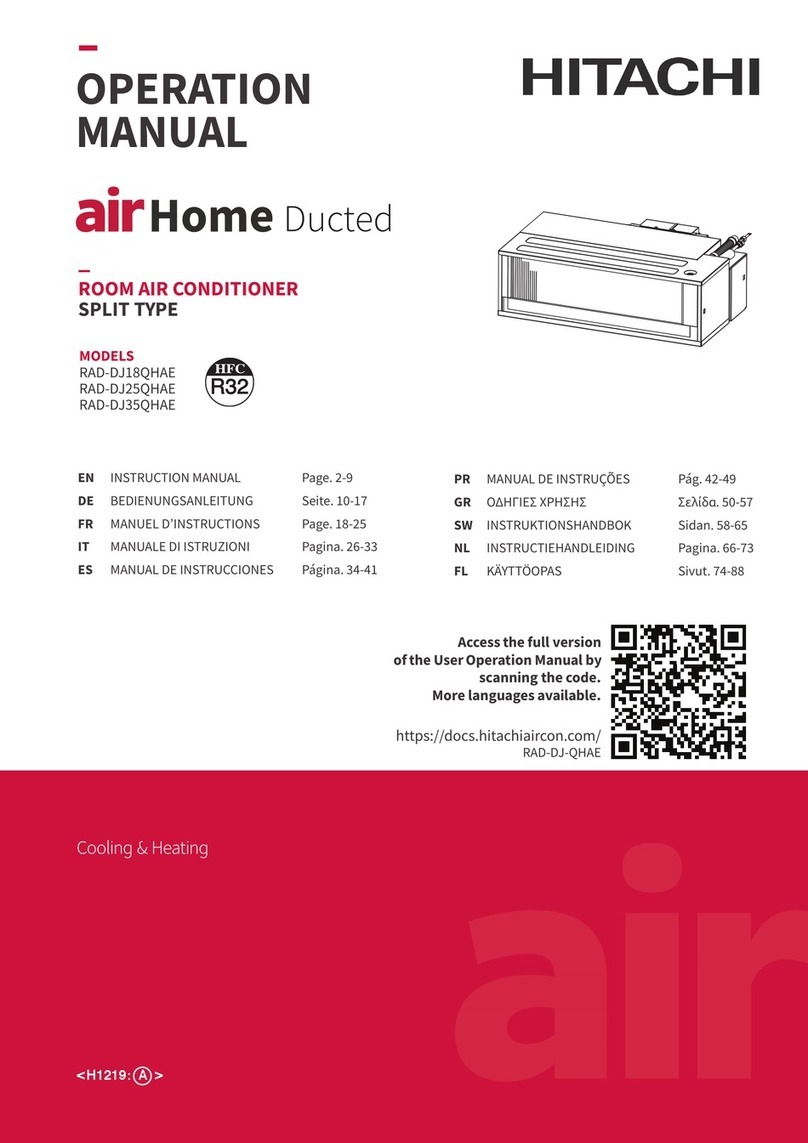 Hitachi airHome RAD-DJ18QHAE User manual