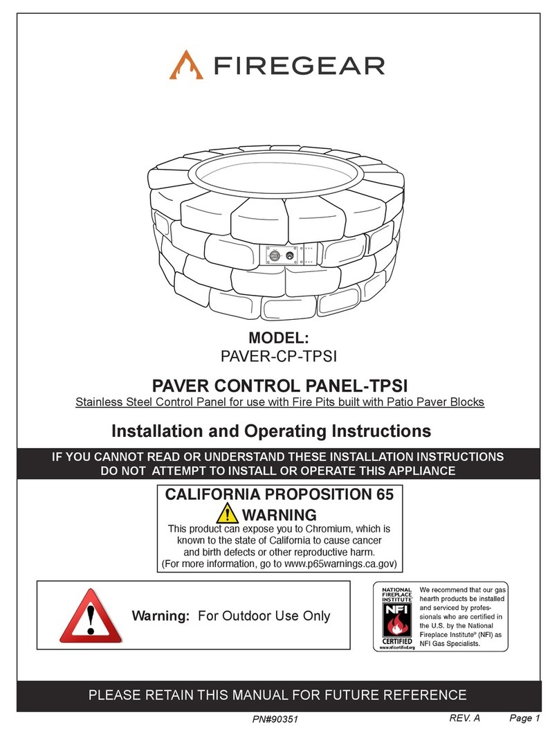 Firegear PAVER CONTROL PANEL-TPSI User manual