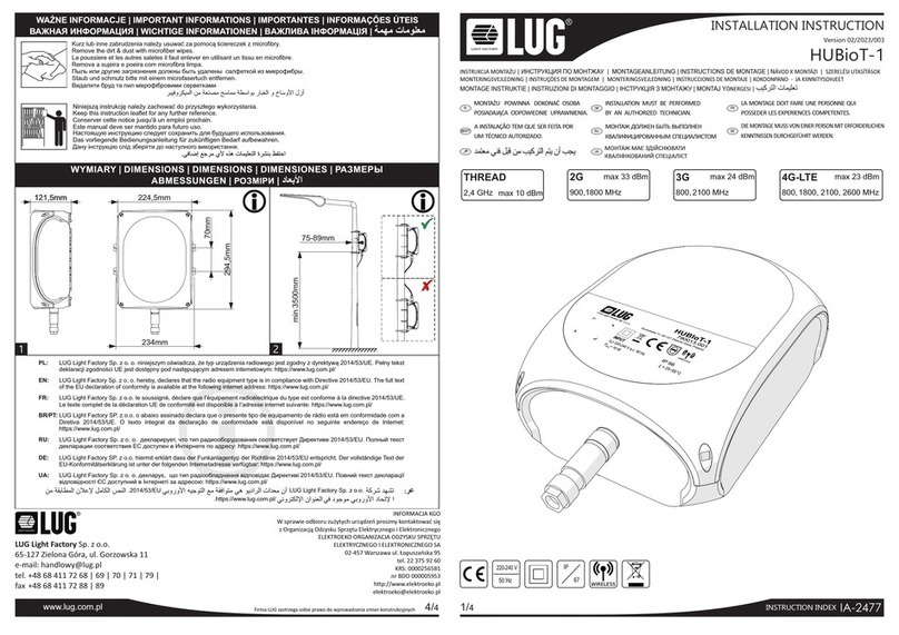 LUG HUBioT-1 Installation instruction