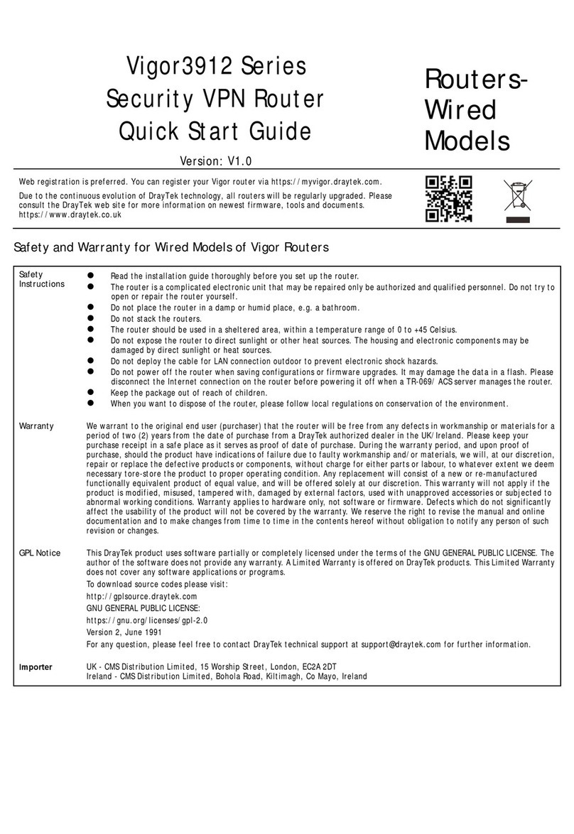 Draytek Vigor3912 Series User manual