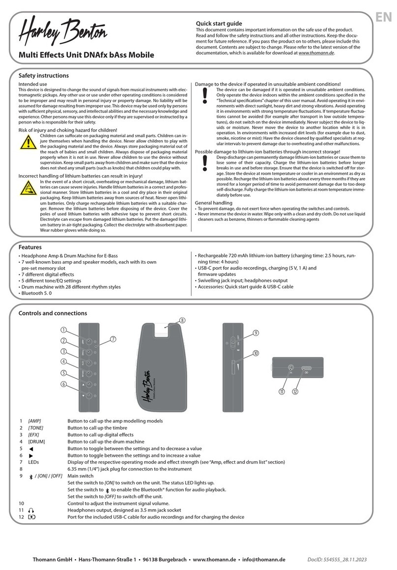 Harley Benton DNAfx bAss Mobile quick start guide