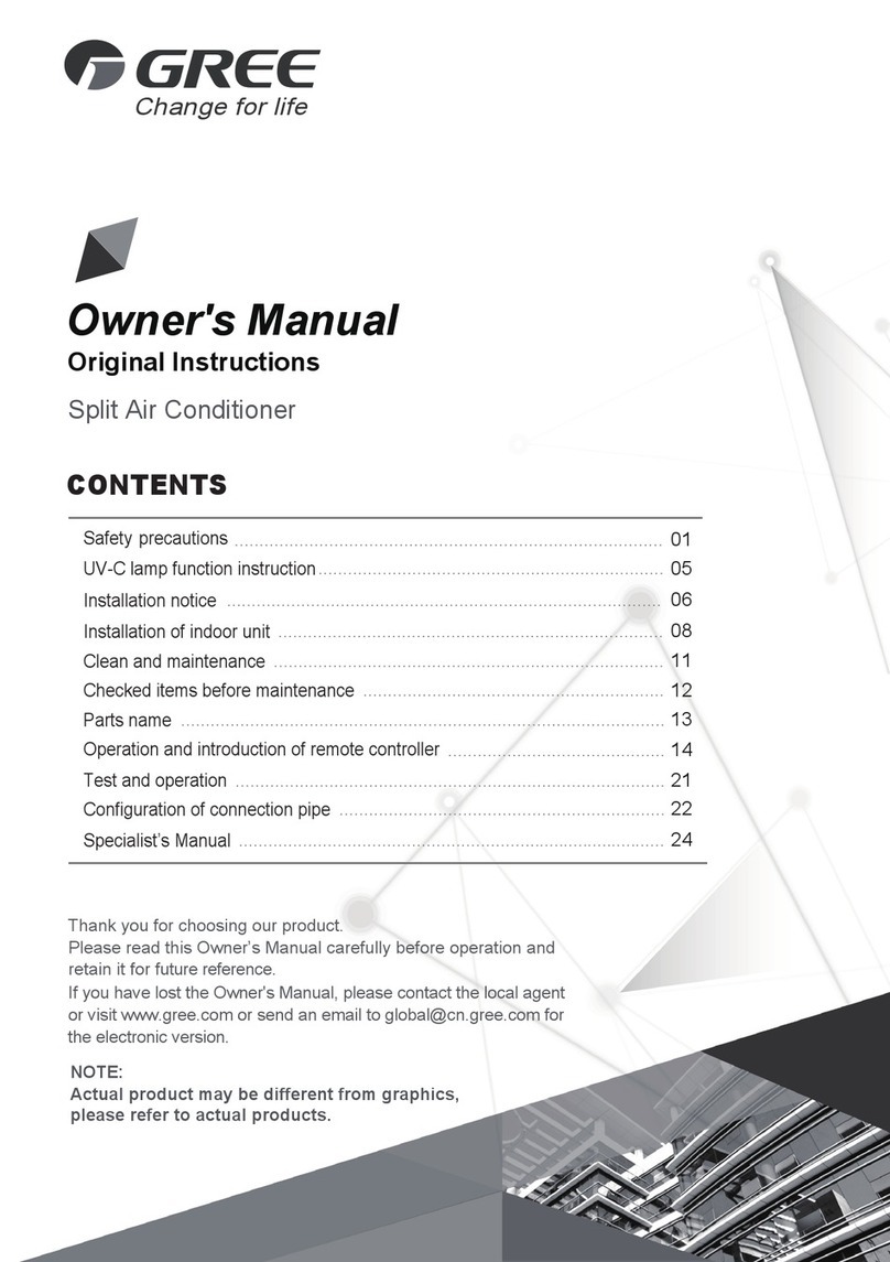 Gree GWH09AVCXB-K6DNA1B/I User manual