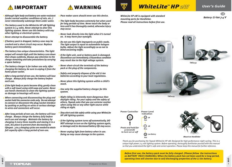 Topeak WhiteLite HP 2W User manual