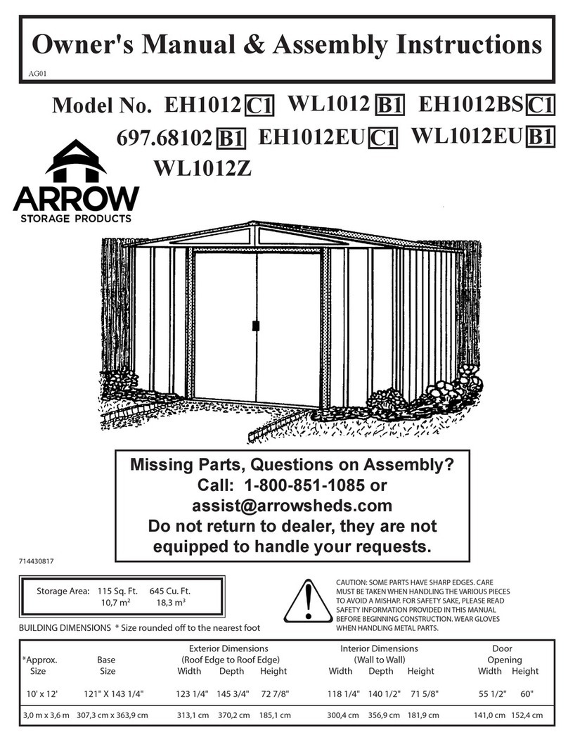 Arrow Storage Products EH1012 Owner's manual & assembly instructions