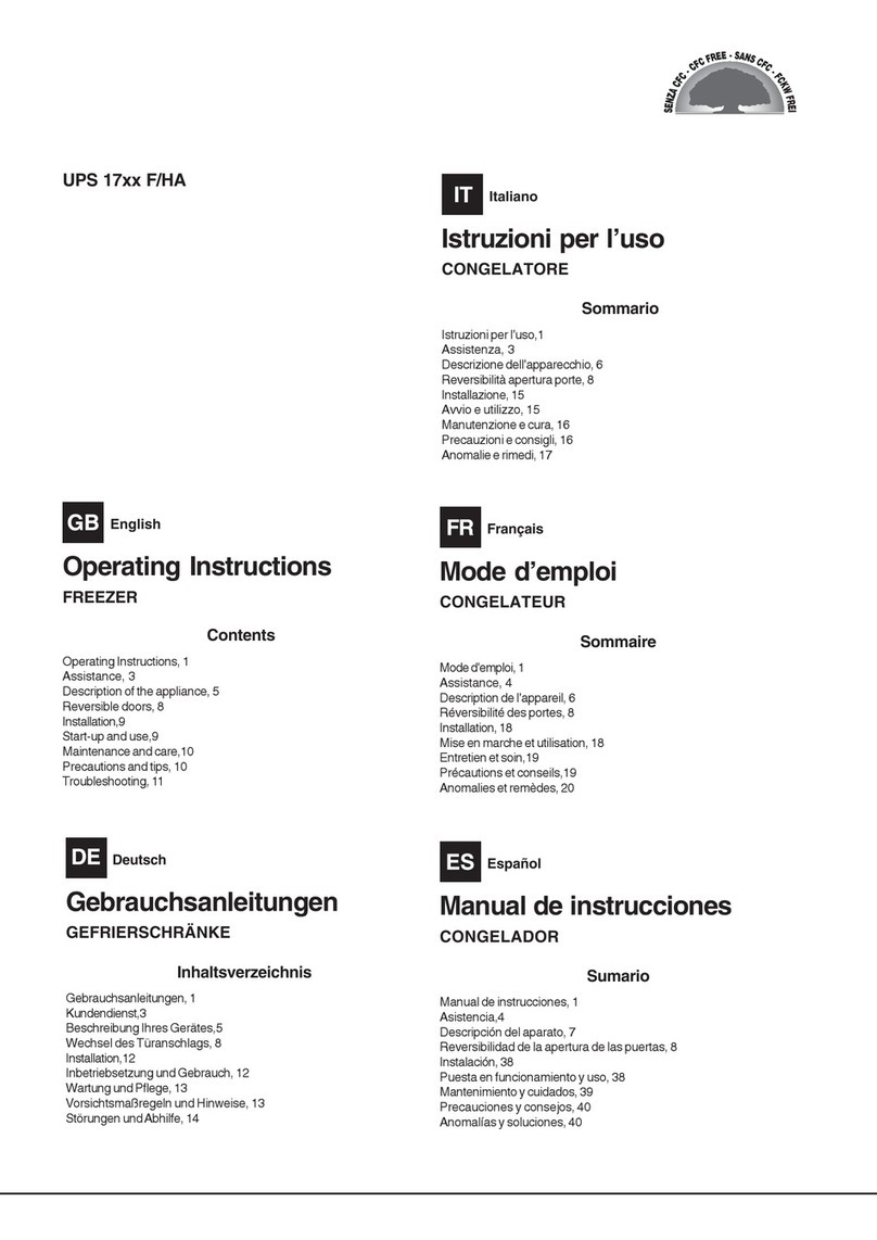 Hotpoint UPS 17 F/HA Series operating instructions