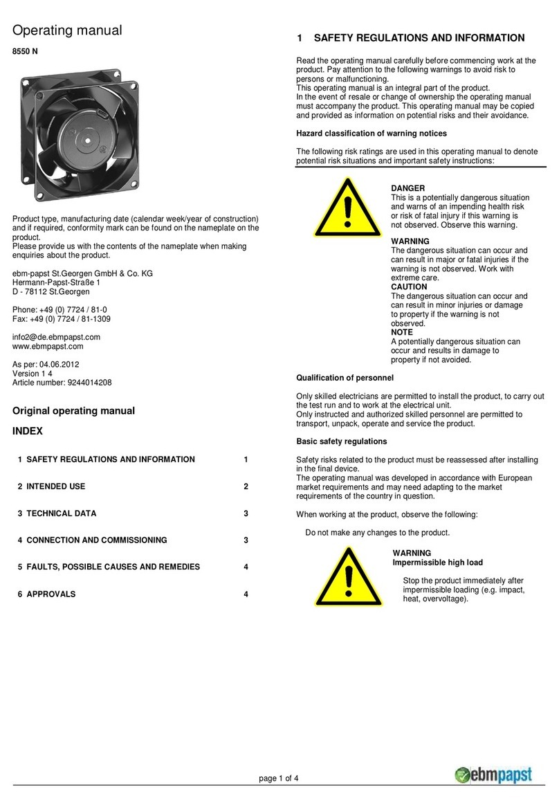 Ebmpapst 8550 N User manual