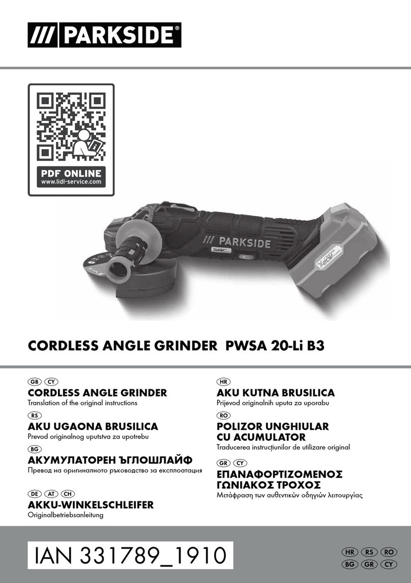 Parkside PWSA 20-Li B3 Translation of the original instructions