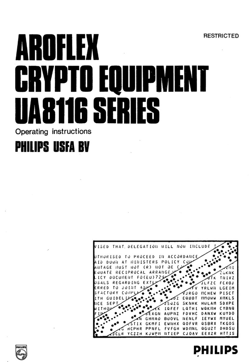 Philips AROFLEX CRYPTO EQUIPMEN UA8116 Series User manual
